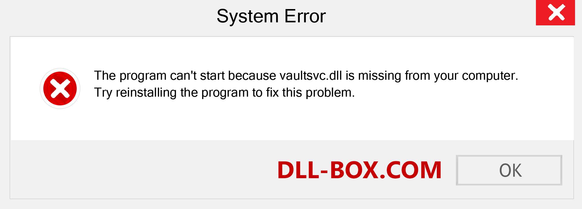  vaultsvc.dll file is missing?. Download for Windows 7, 8, 10 - Fix  vaultsvc dll Missing Error on Windows, photos, images